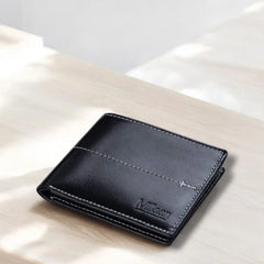 Millaan Bifold Pure Leather Wallet in Black – Crafted for Men