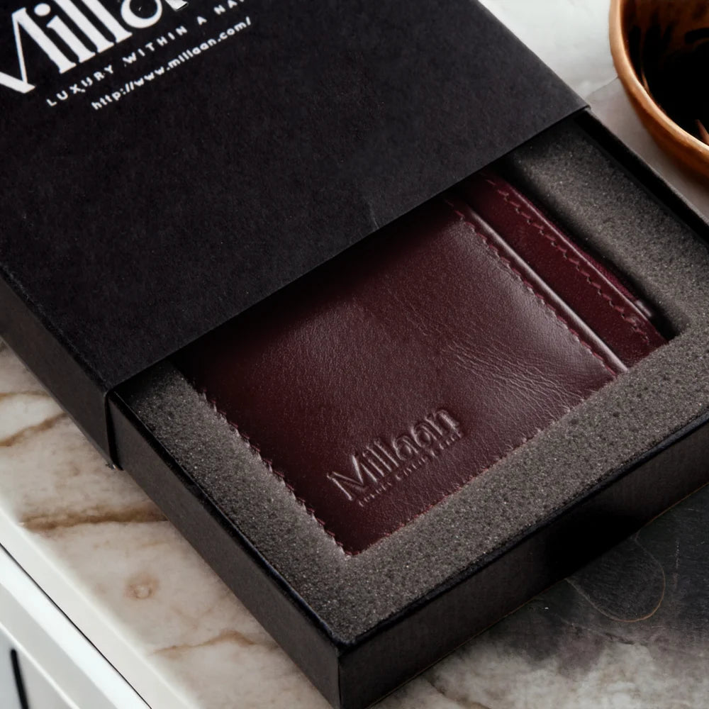 Millaan Leather Cardholder in Burgundy – The Slim, Smart & Stylish Choice