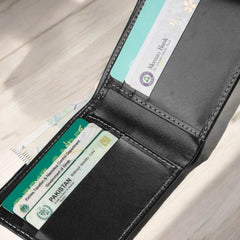 Millaan Bifold Pure Leather Wallet in Black – Crafted for Men