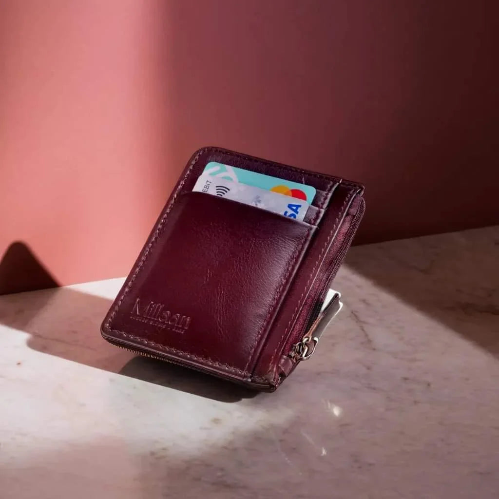Millaan Leather Cardholder in Burgundy – The Slim, Smart & Stylish Choice