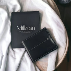 Millaan Bifold Pure Leather Wallet in Black – Crafted for Men