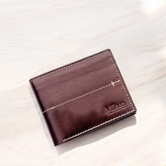 Millaan Bifold Pure Leather Wallet in Burgundy – Crafted for Men