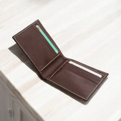 Millaan Bifold Pure Leather Wallet in Burgundy – Crafted for Men