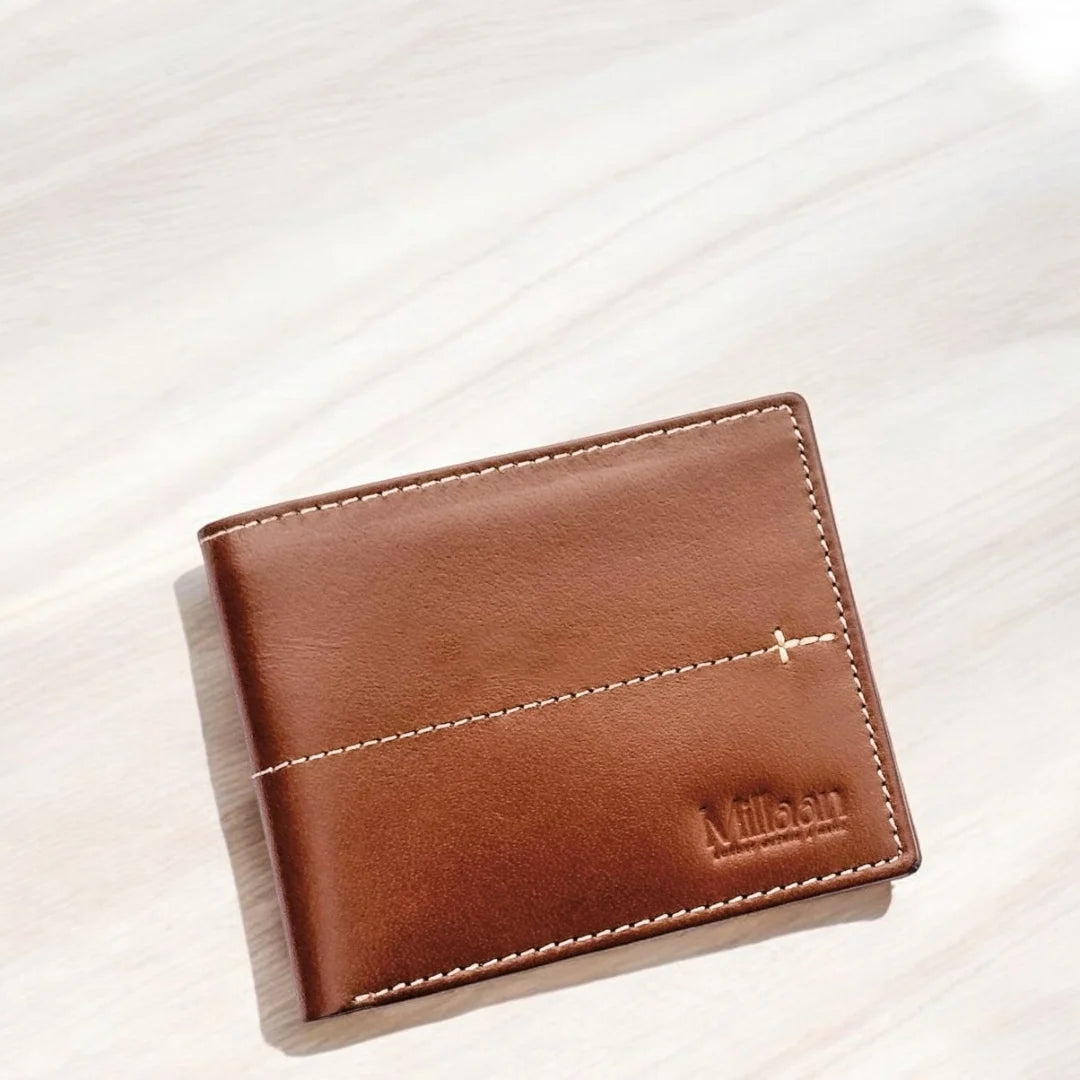 Millaan Bifold Pure Leather Wallet in Brown – Crafted for Men