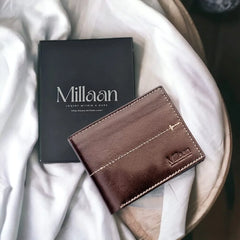 Millaan Bifold Pure Leather Wallet in Burgundy – Crafted for Men